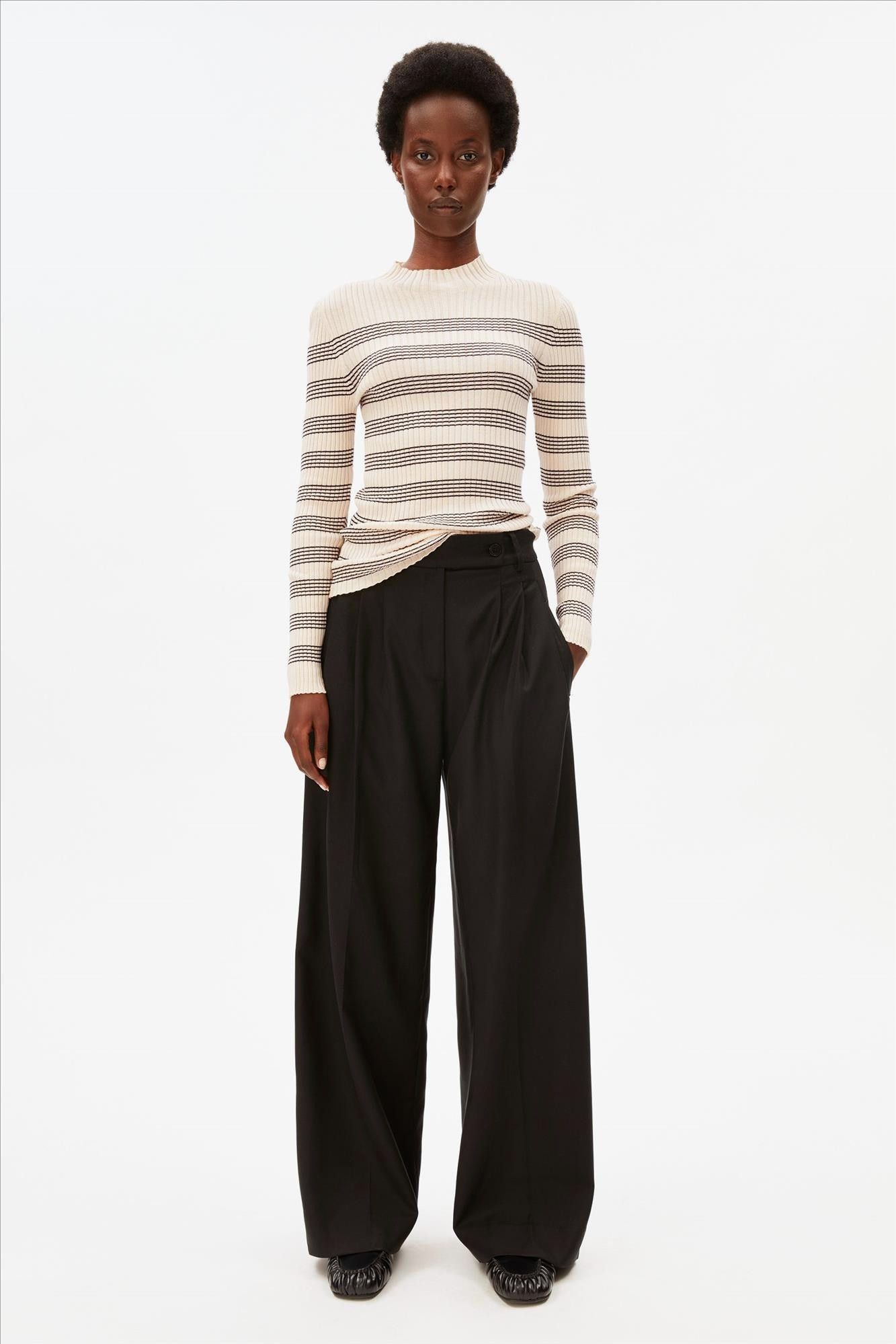 Armed Angels - Ecru Alaania Striped trui
