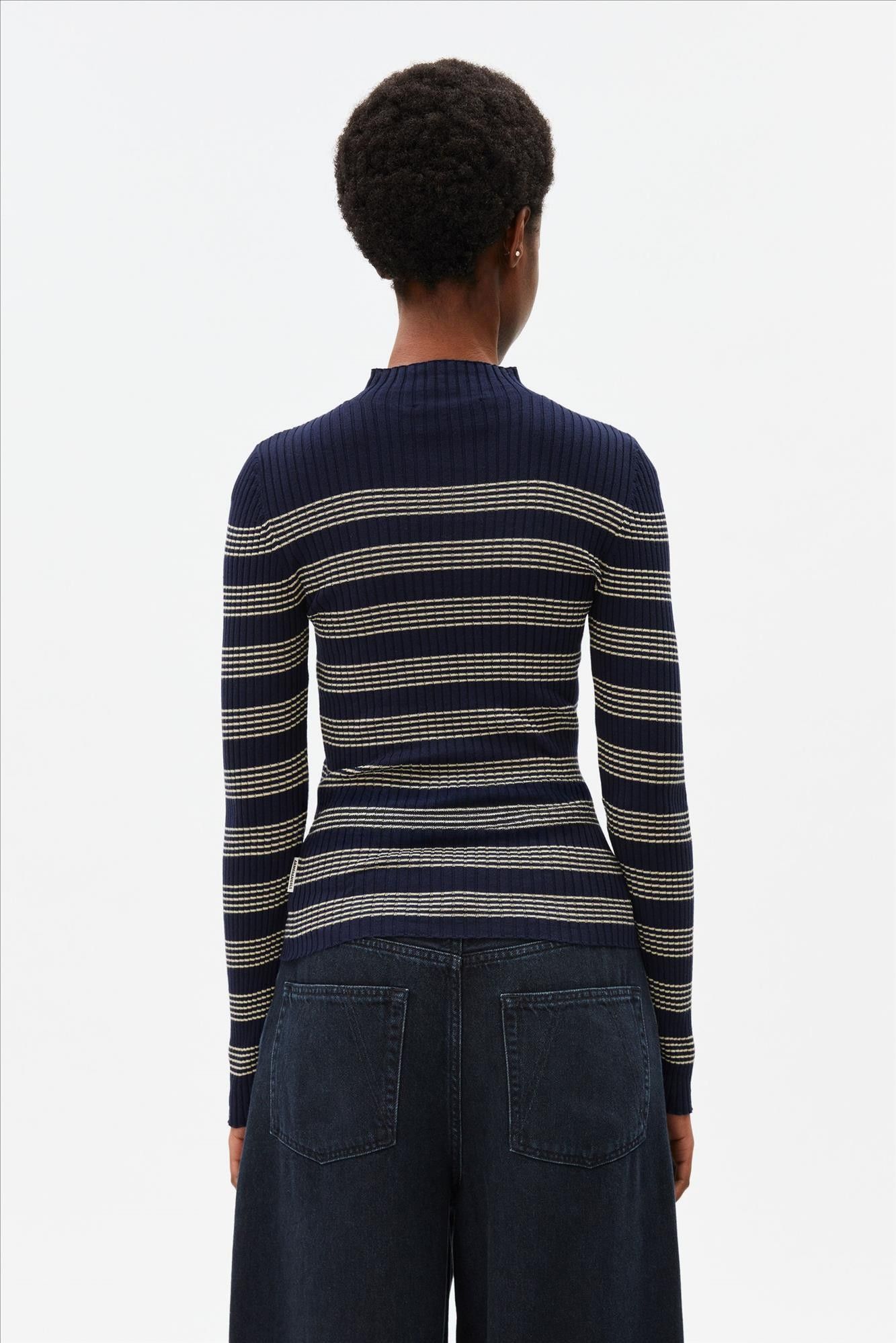 Armed Angels - Donkerblauwe Alaania Striped trui