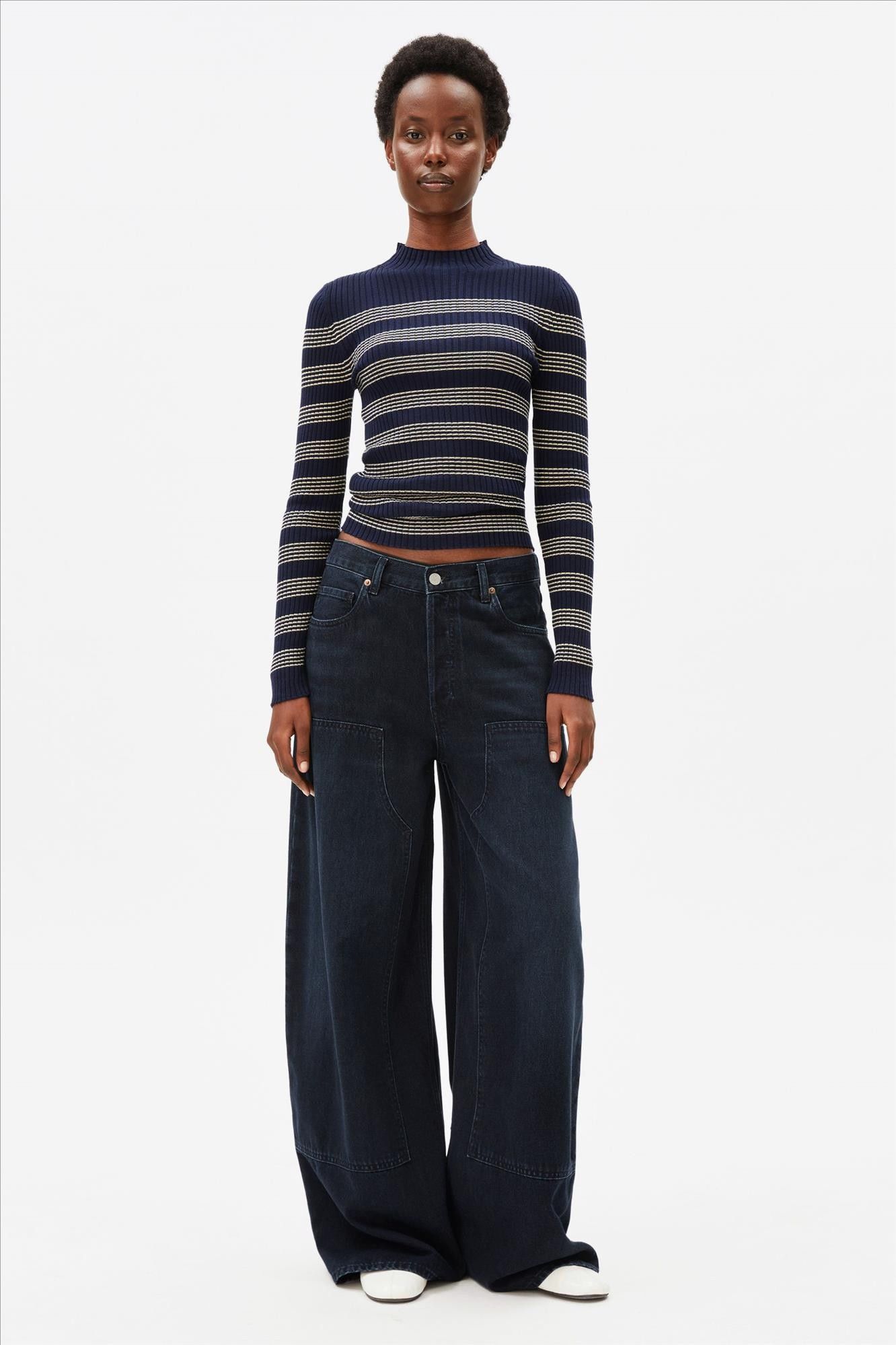 Armed Angels - Donkerblauwe Alaania Striped trui