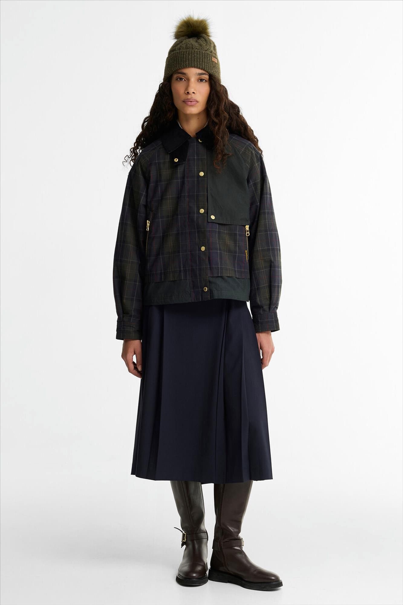 Barbour - Donkergroen-Blauwe Truro jas