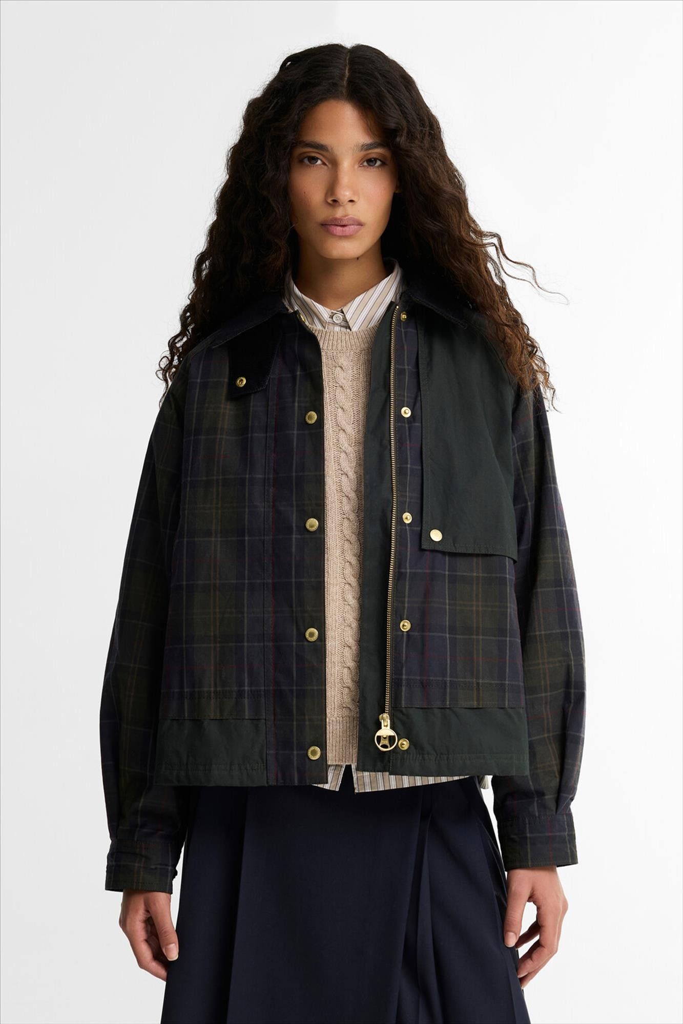 Barbour - Donkergroen-Blauwe Truro jas