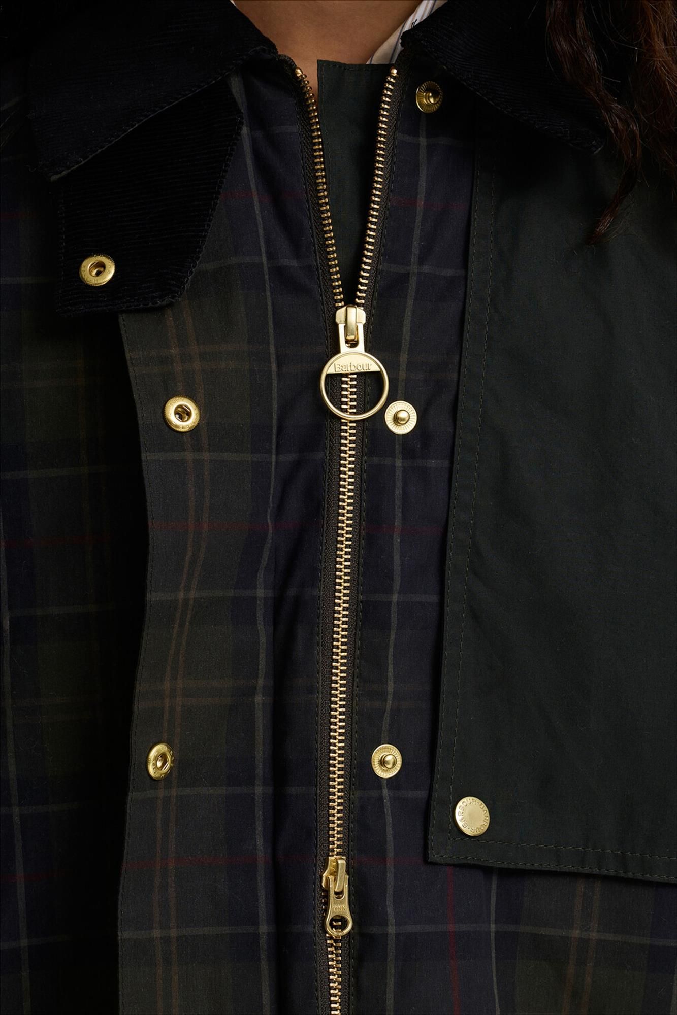 Barbour - Donkergroen-Blauwe Truro jas