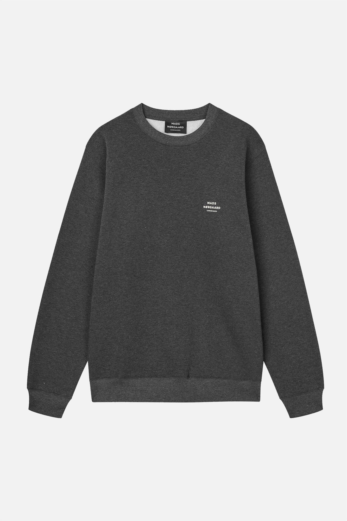 MADS NORGAARD - Donkergrijze Standard Crew Logo sweater