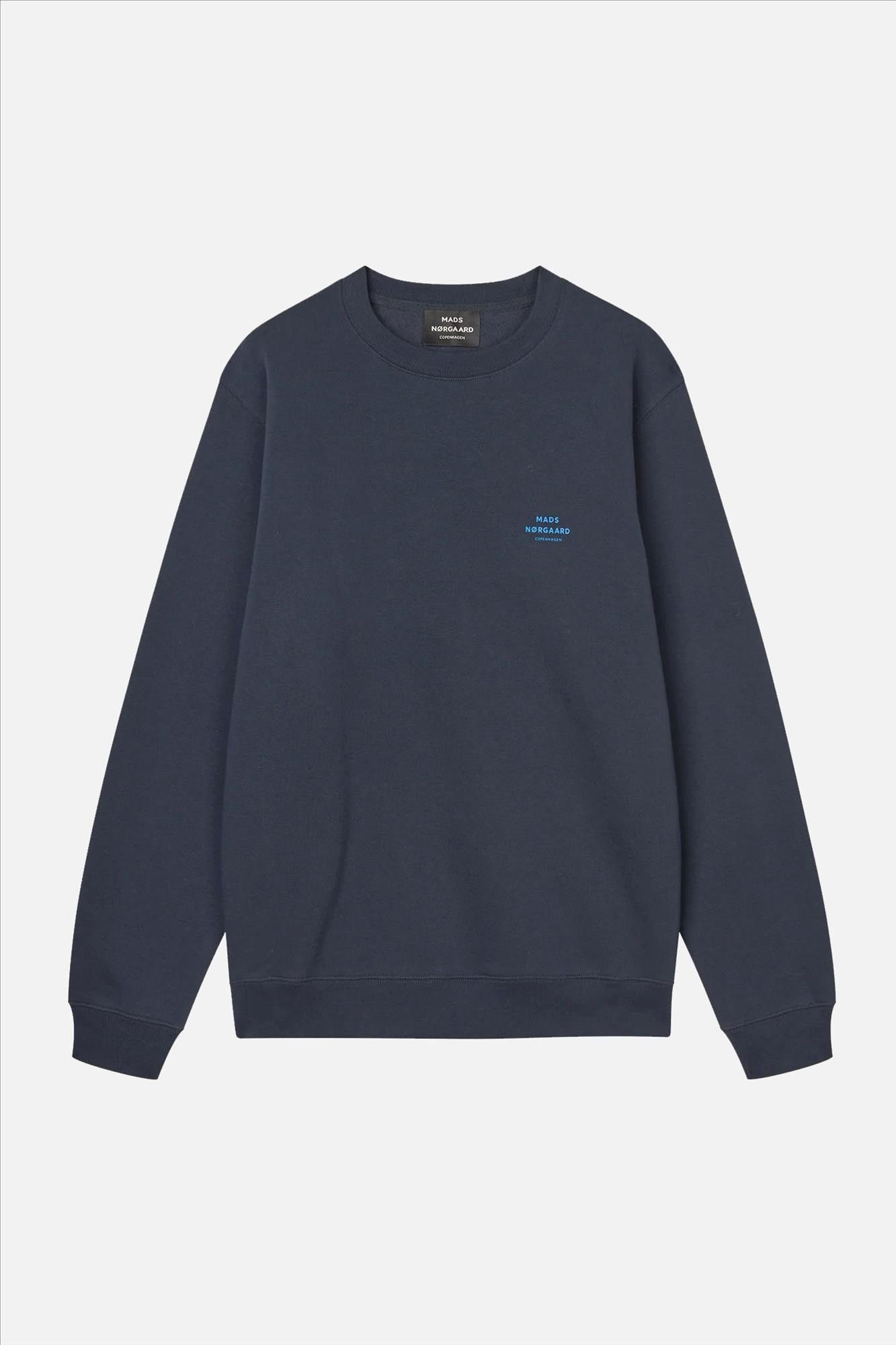 MADS NORGAARD - Donkerblauwe Standard Crew Logo sweater
