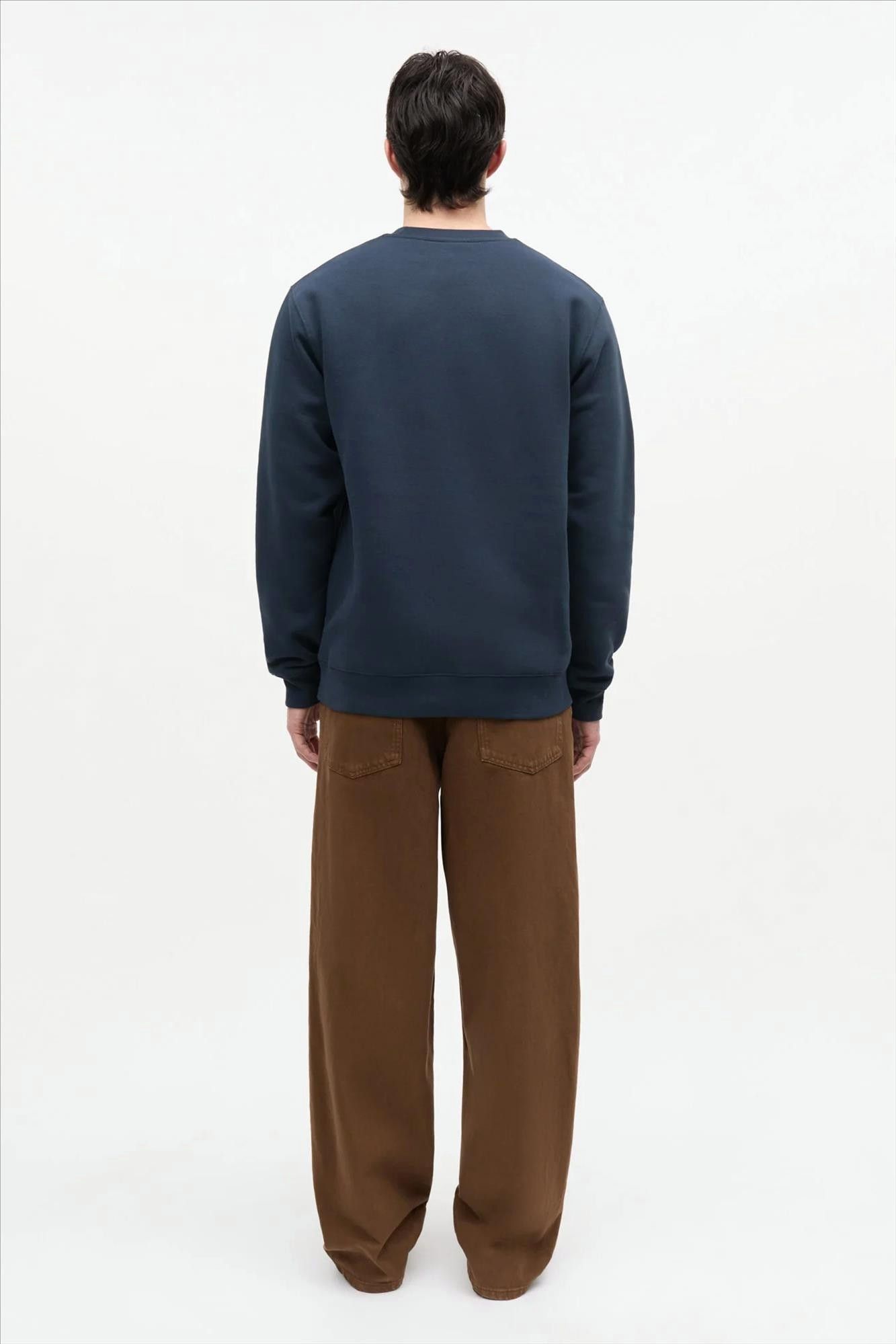MADS NORGAARD - Donkerblauwe Standard Crew Logo sweater