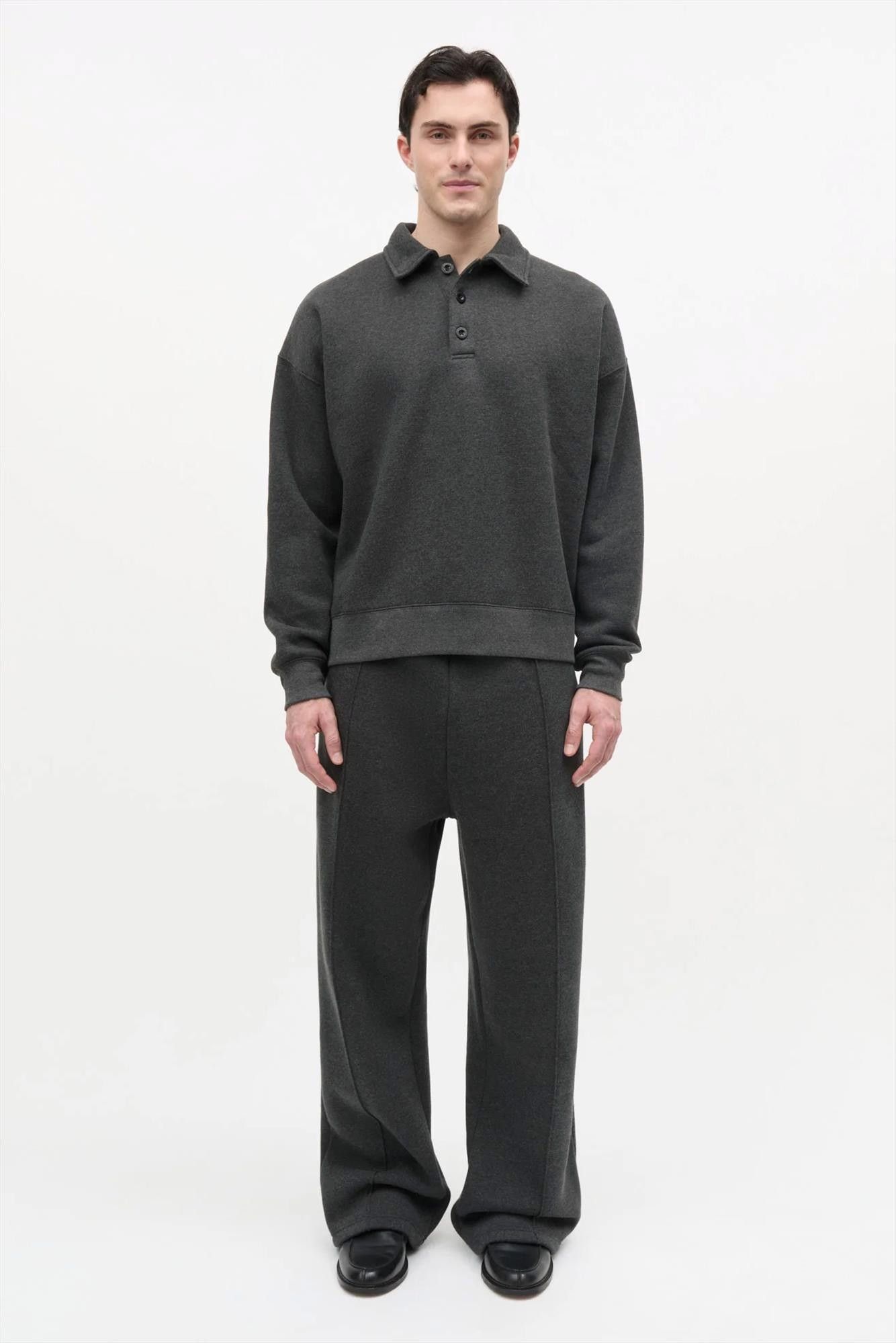 MADS NORGAARD - Donkergrijze Bram polosweater