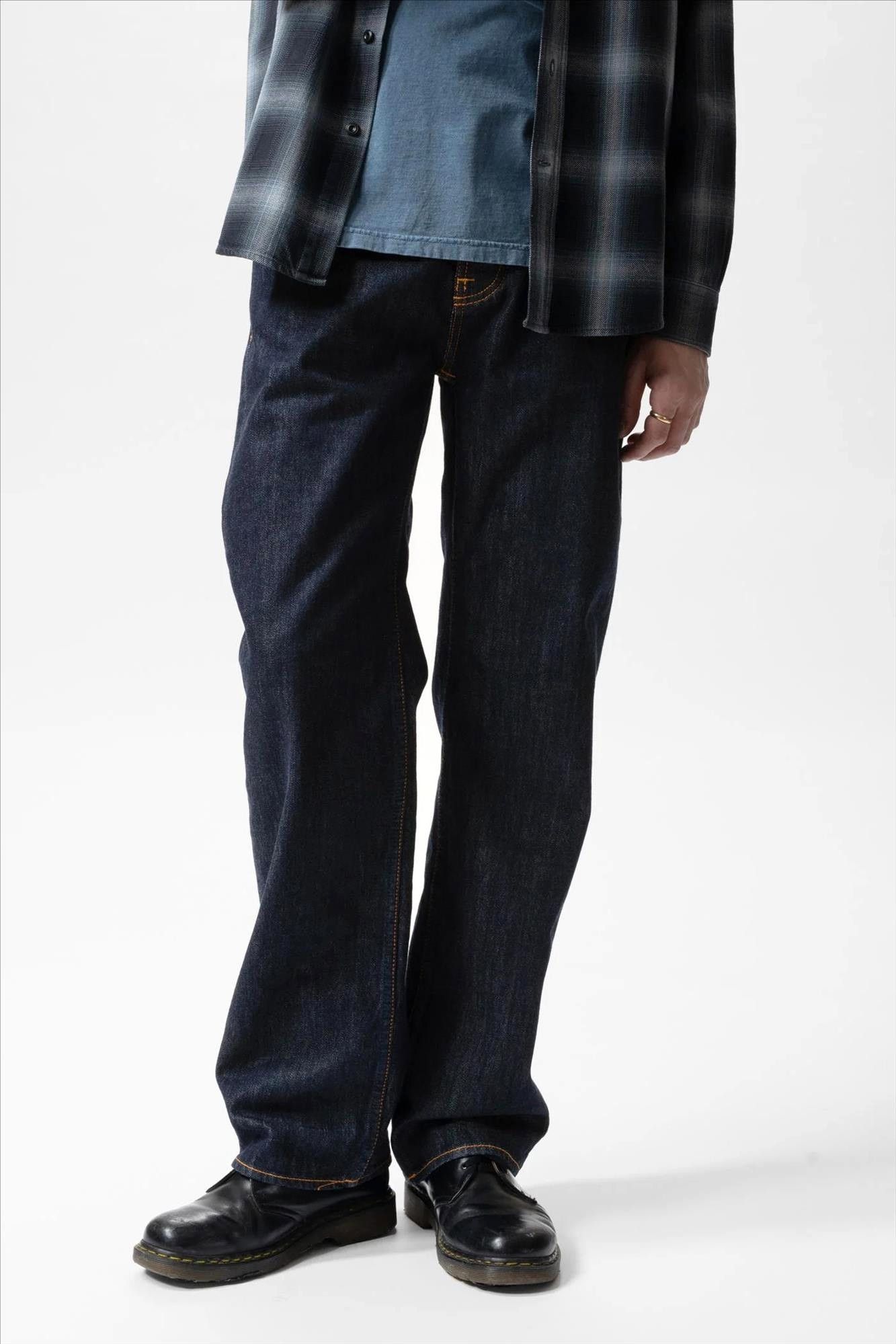 Nudie Jeans Co. - Donkerblauwe Tuff Tony loose jeans